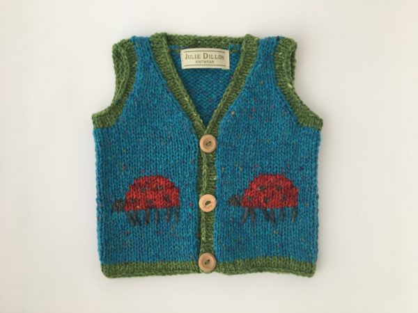 Turquoise Merino Wool Kids Waistcoat