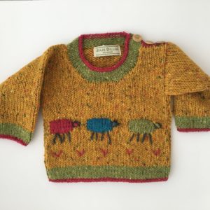 Yellow Aran Tweed Kids Sweater