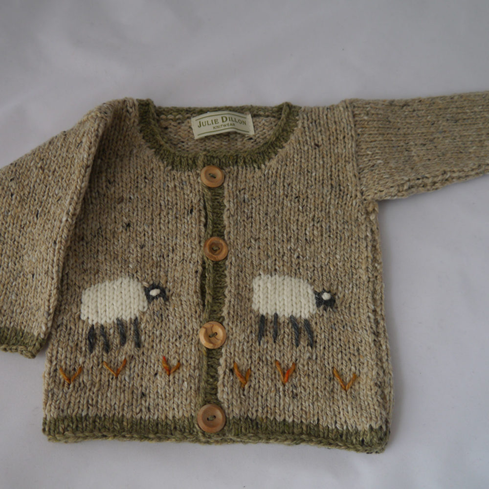 Beige Sheep Merino Wool Cardigan | Julie Dillon Knitwear
